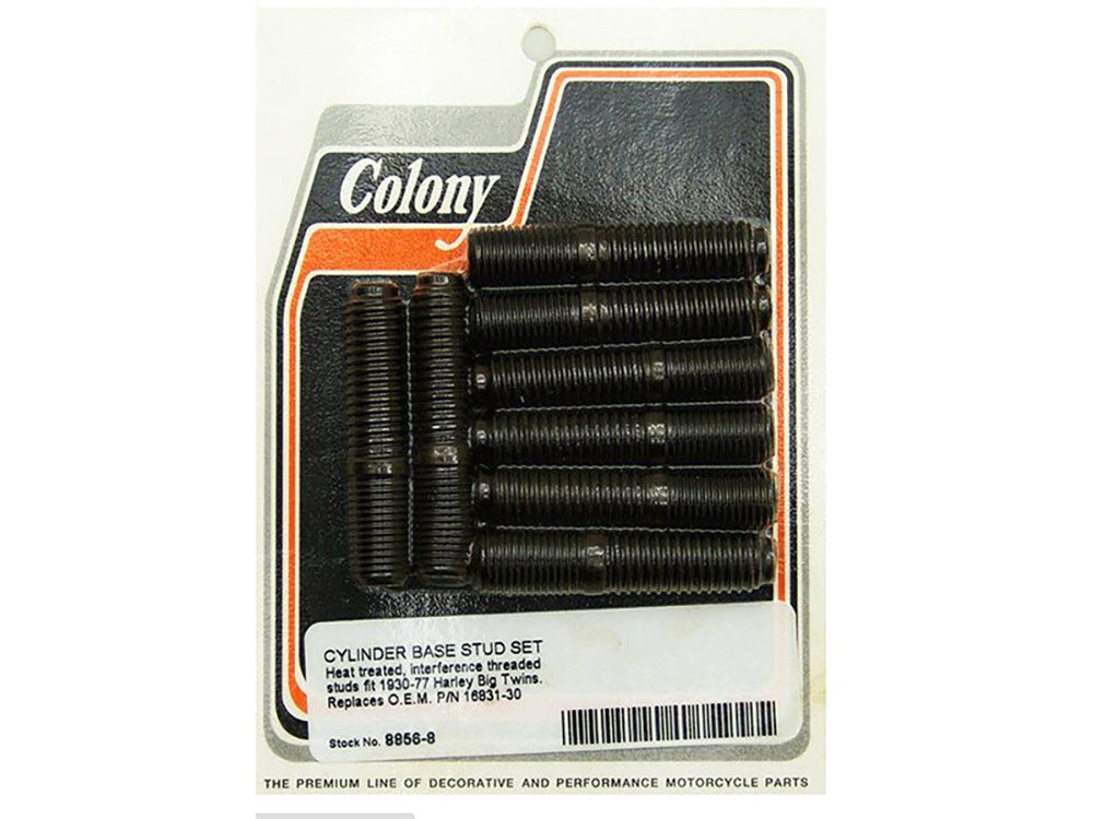 Colony Machine CM-8856-8 Cylinder Base Studs for Big Twin 30-77 w/74ci-1200cc Engine