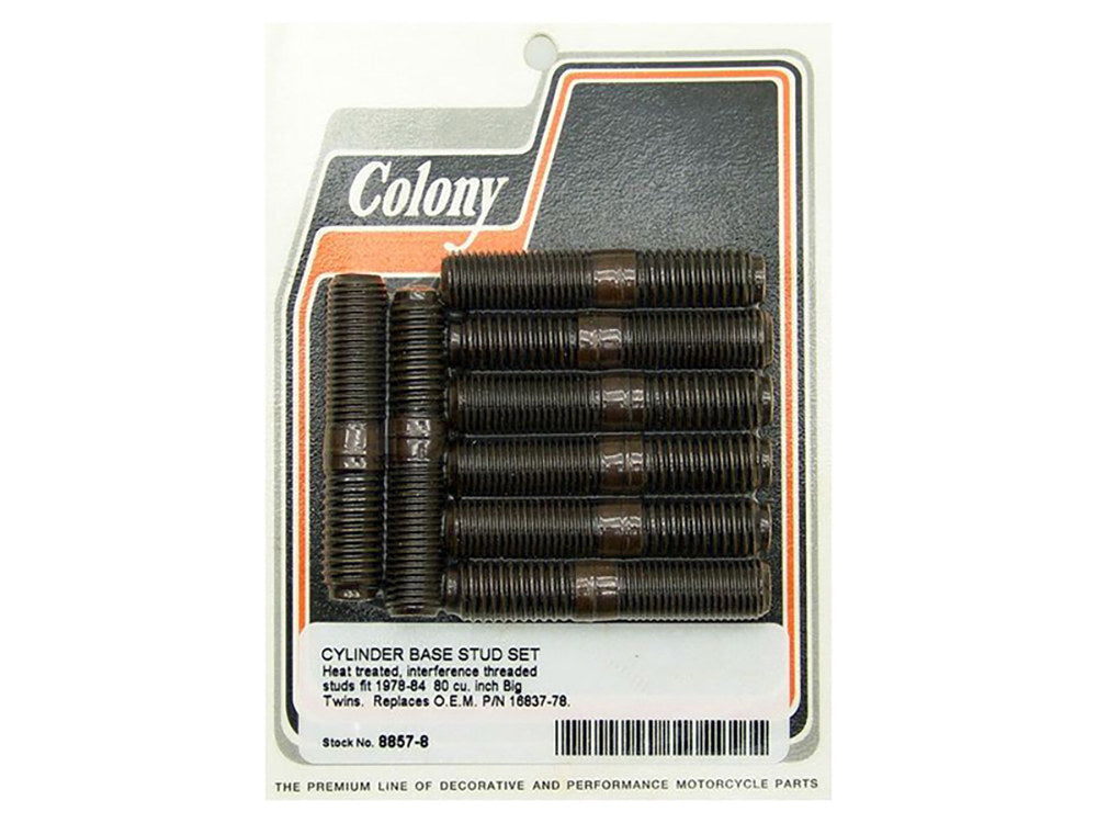 Colony Machine CM-8857-8 Cylinder Base Studs for Big Twin 78-84 w/80ci-1340cc Engine