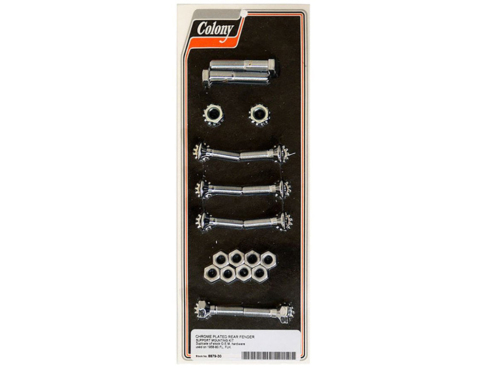 Colony Machine CM-8879-30 Fender Strut Mount Kit Chrome for FL Touring 58-80