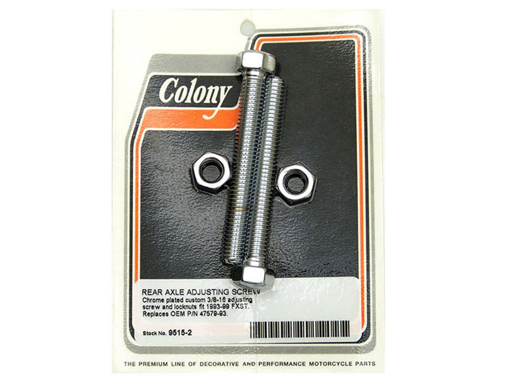 Colony Machine CM-9515-2 Rear Axle Adjusting Kit Chrome for Softail 93-99