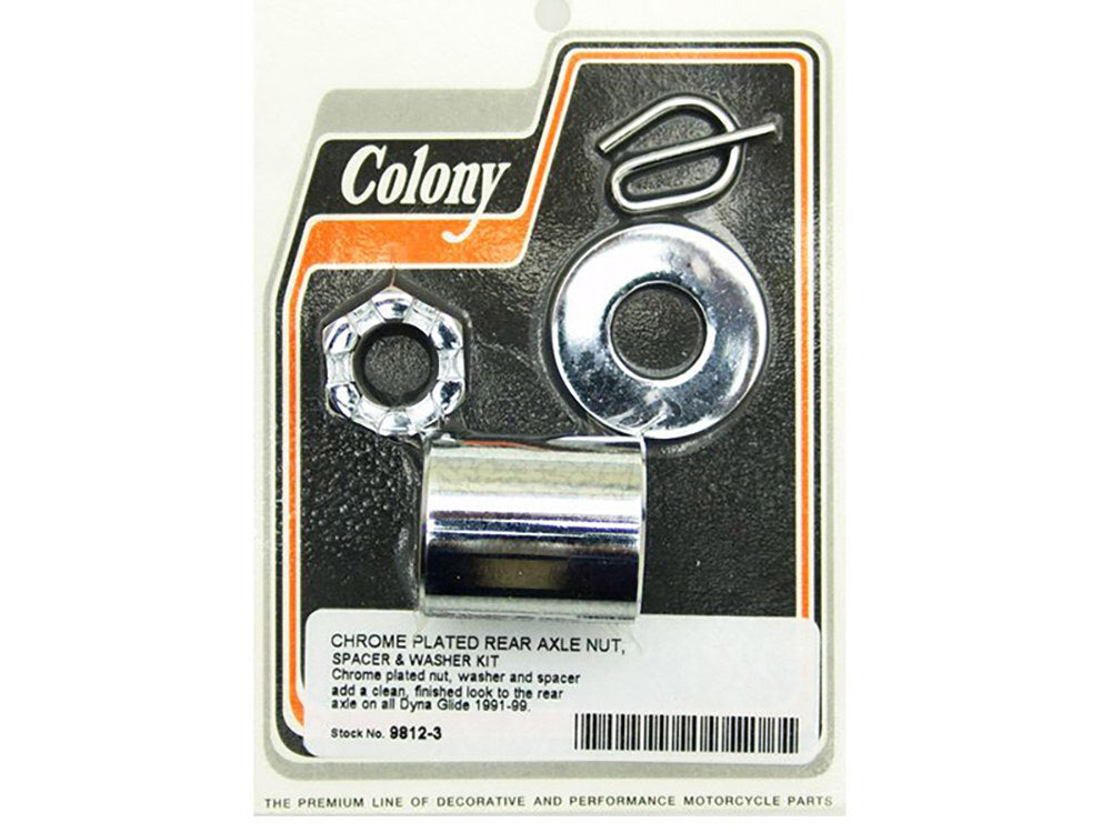 Colony Machine CM-9812-3 Rear Axle Spacer Kit Chrome for Dyna 91-99