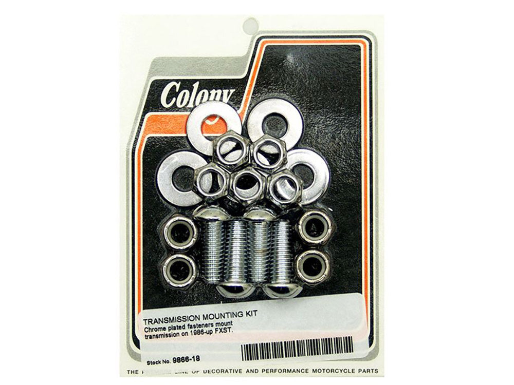 Colony Machine CM-9866-18 Transmission Mount Kit Chrome for Softail 86-99