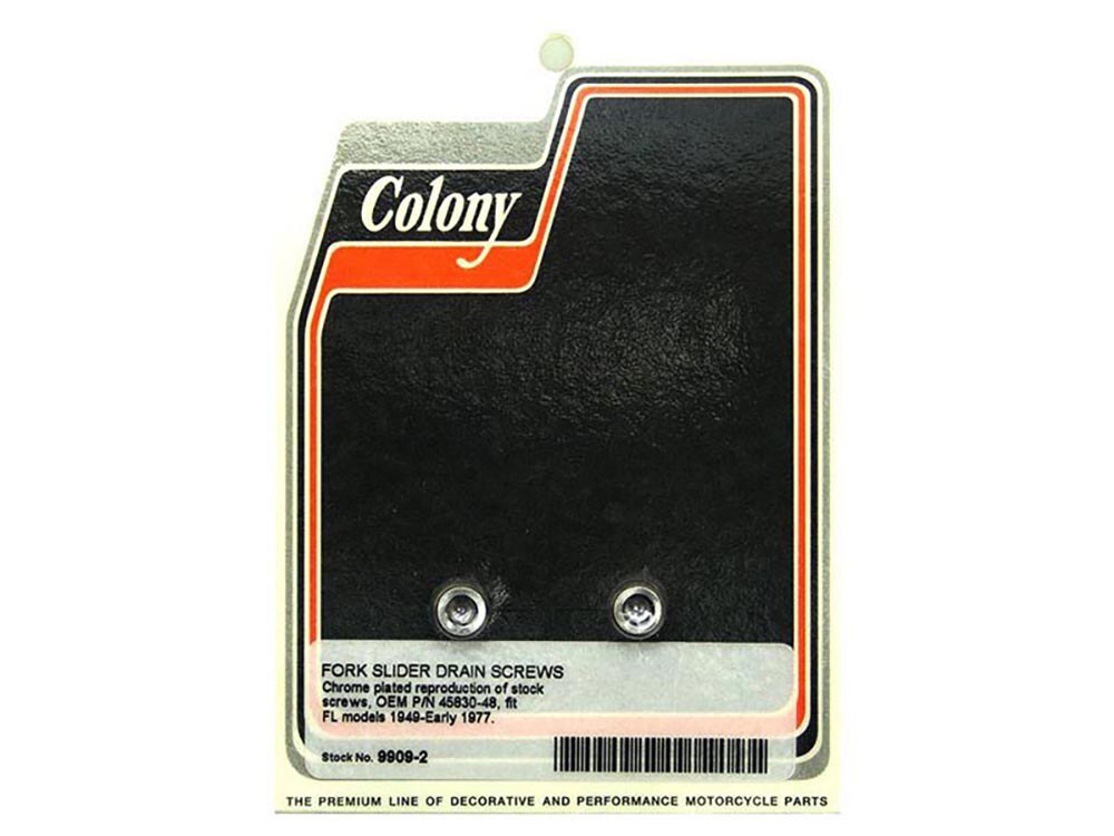 Colony Machine CM-9909-2 Fork Slider Drain Plug for FL 49-Early 77