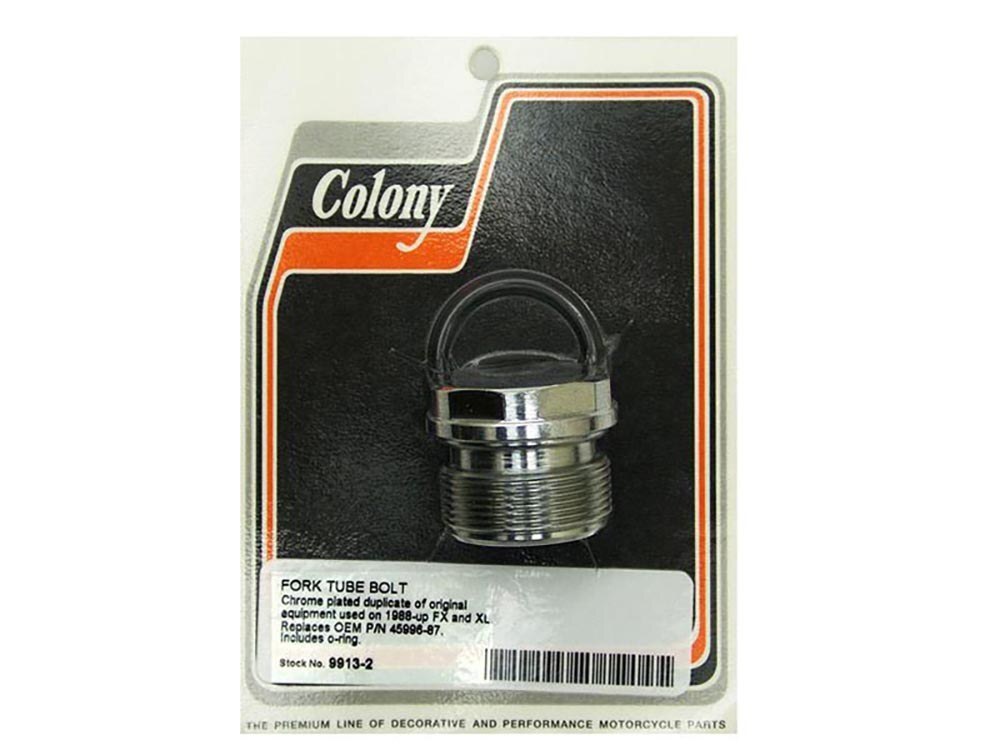 Colony Machine CM-9913-2 Fork Tube Bolt Chrome for Dyna 88-17/Sportster 88-21 w/39mm Fork Tubes