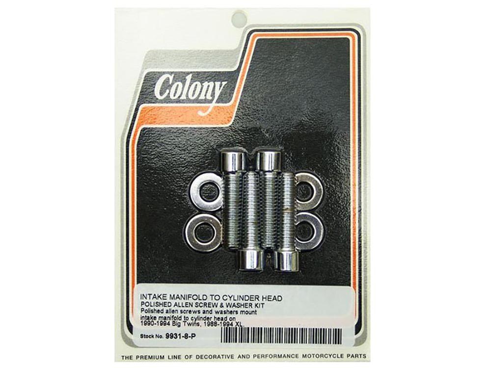 Colony Machine CM-9931-8-P Intake Manifold Bolt Kit for Big Twin 90-94/Sportster 88-94 w/CV Carburettor