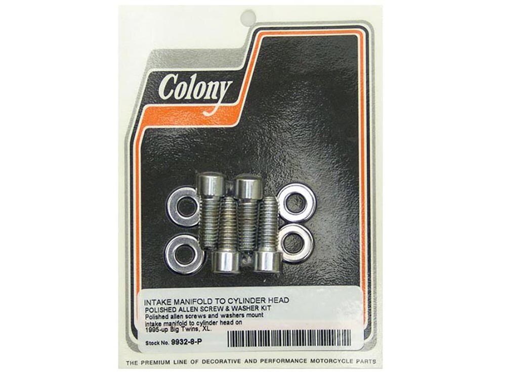 Colony Machine CM-9932-8-P Intake Manifold Bolt Kit for Big Twin/Sportster 95-06 w/CV Carburettor