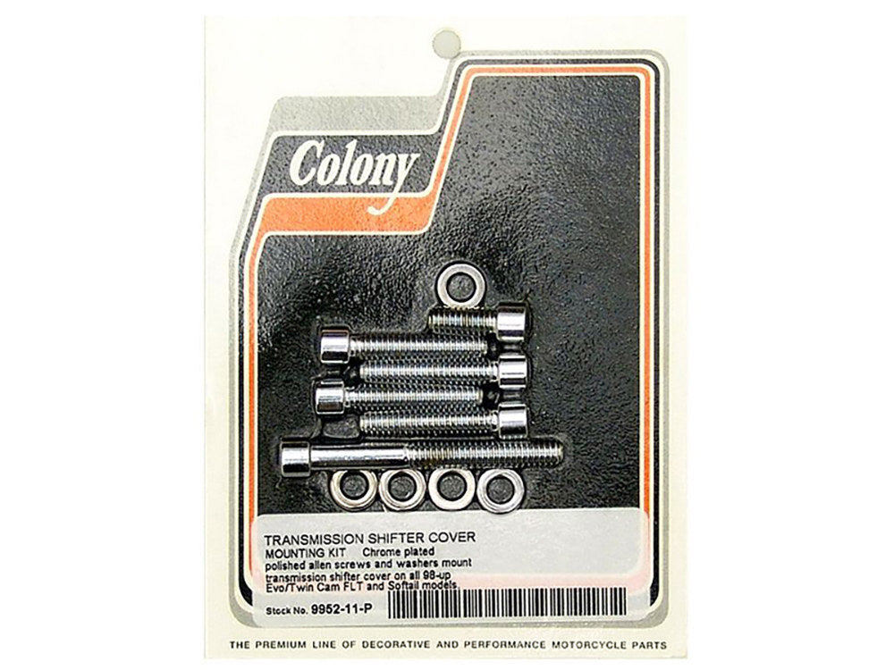 Colony Machine CM-9952-11-P Transmission Top Bolts Chrome for 5 Speed Softail 98-06/Touring 98-06 Models