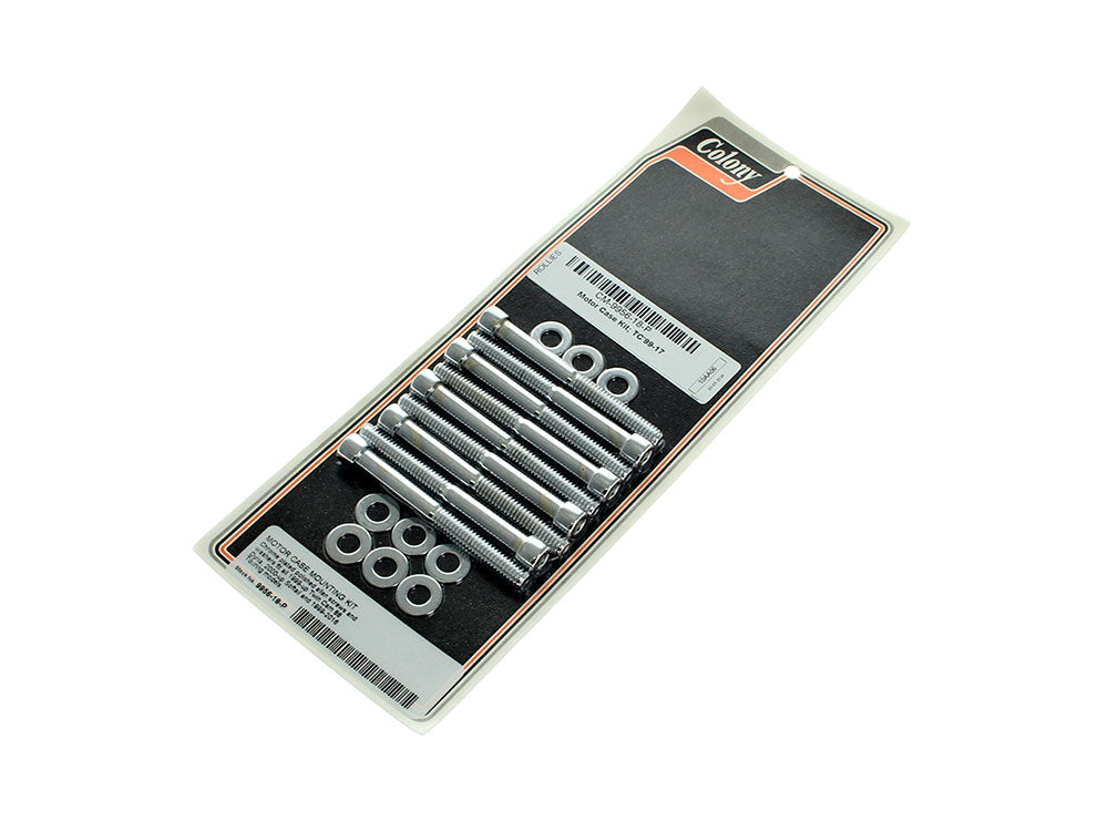 Colony Machine CM-9956-18-P Motor Case Bolt Kit Chrome for Twin Cam 99-17