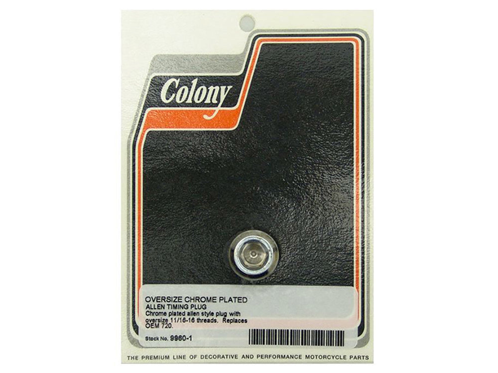 Colony Machine CM-9960-1 Oversize Allen Timing Plug Chrome for Big Twin 70-99