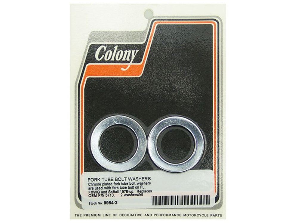 Colony Machine CM-9964-2 Fork Tube Bolt Washer Chrome