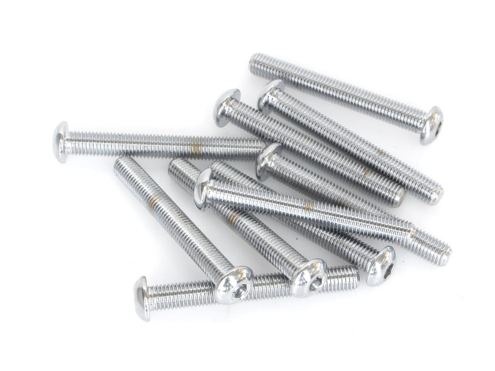 Colony Machine CM-BHC-8000 1/4-28 x 2" UNF Button Head Allen Bolts Chrome (10 Pack)