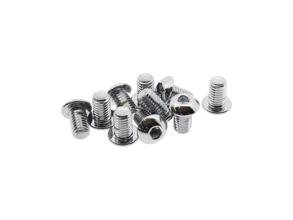 Colony Machine CM-BHC-8001 3/8-16 x 5/8" UNC Button Head Allen Bolts Chrome (10 Pack)