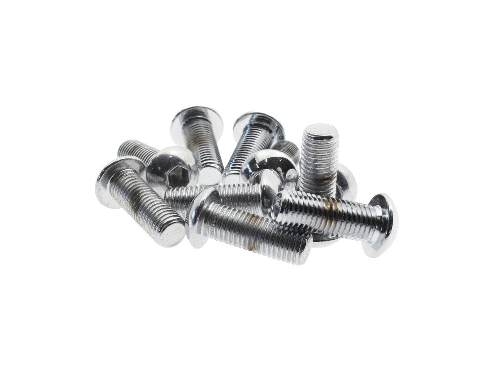 Colony Machine CM-BHC-8002 5/16-24 x 7/8" UNF Button Head Allen Bolts Chrome (10 Pack)