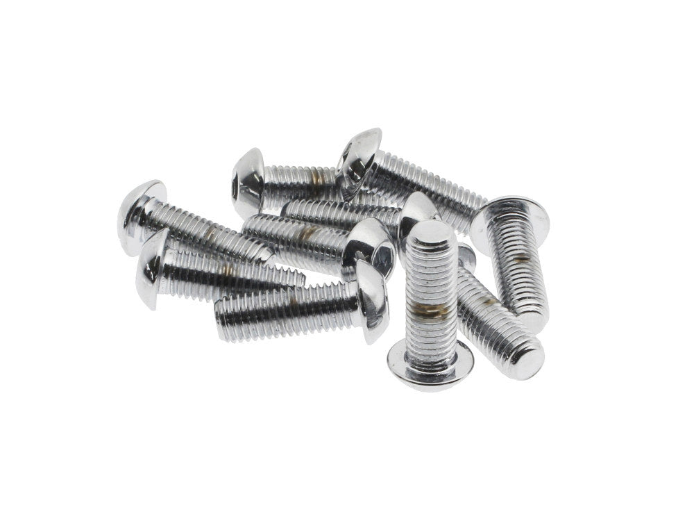 Colony Machine CM-BHC-809 1/4-28 x 3/4" UNF Button Head Allen Bolts Chrome (10 Pack)