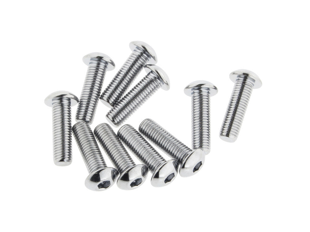 Colony Machine CM-BHC-814 5/16-24 x 1" UNF Button Head Allen Bolts Chrome (10 Pack)