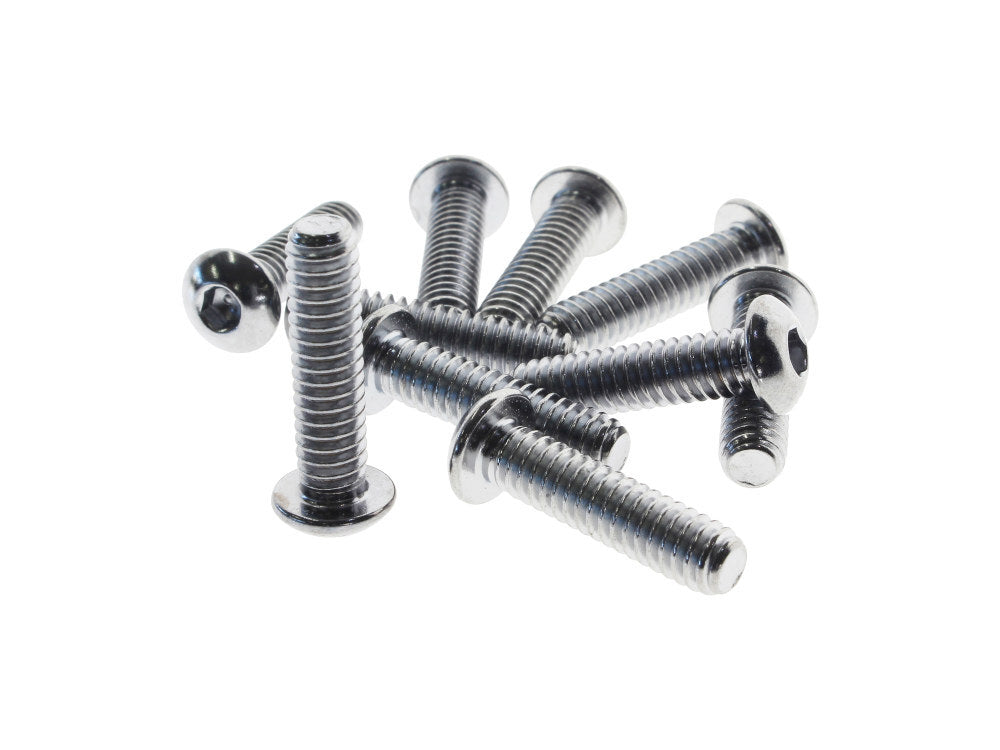 Colony Machine CM-BHC-832 1/4-20 x 1" UNC Button Head Allen Bolts Chrome (10 Pack)