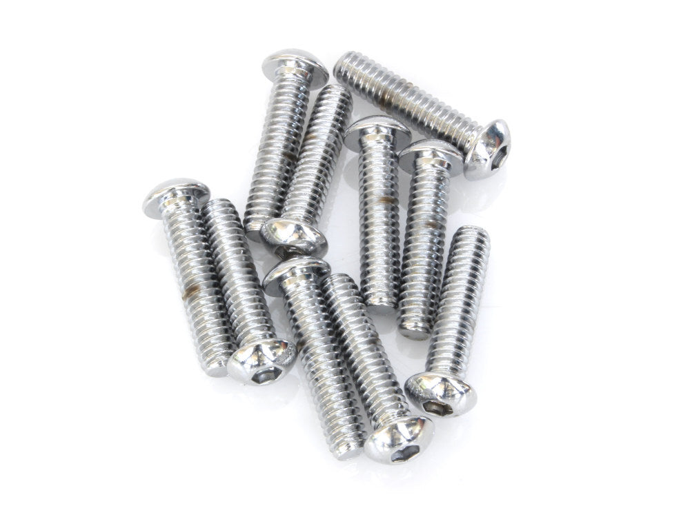 Colony Machine CM-BHC-833 1/4-20 x 1-1/8" UNC Button Head Allen Bolts Chrome (10 Pack)