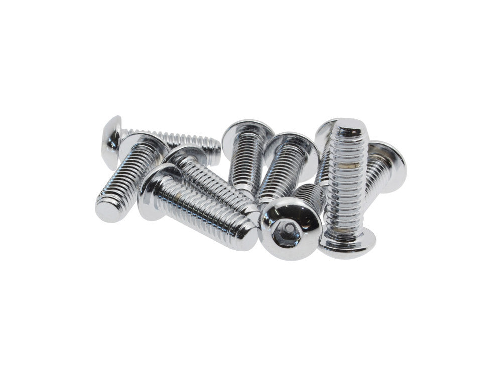 Colony Machine CM-BHC-843 5/16-18 x 1" UNC Button Head Allen Bolts Chrome (10 Pack)