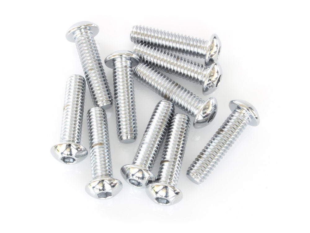 Colony Machine CM-BHC-844 5/16-18 x 1-1/4" UNC Button Head Allen Bolts Chrome (10 Pack)