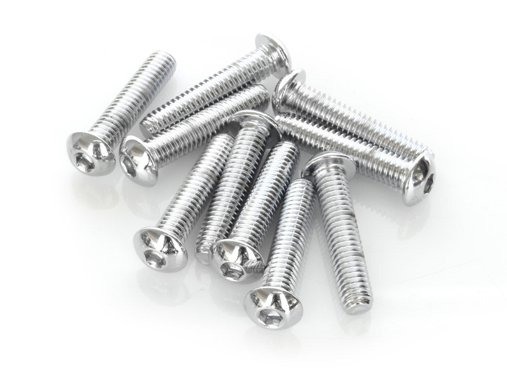 Colony Machine CM-BHC-845 5/16-18 x 1-1/2" UNC Button Head Allen Bolts Chrome (10 Pack)