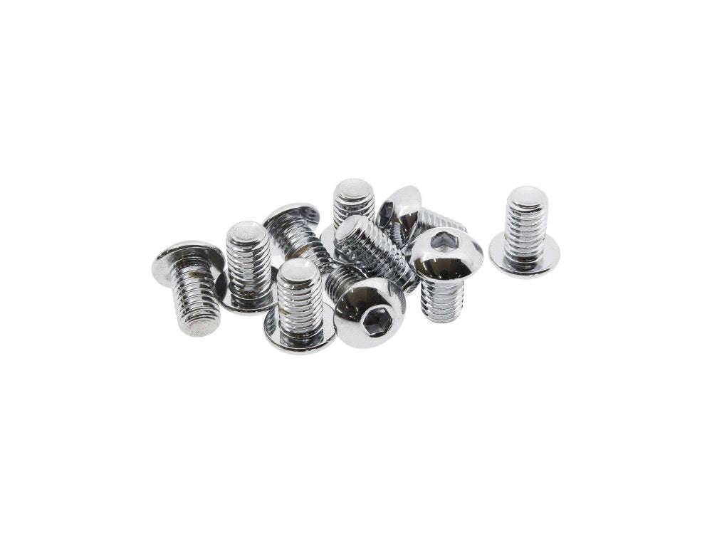 Colony Machine CM-BHC-848 3/8-16 x 1/2" UNC Button Head Allen Bolts Chrome (10 Pack)