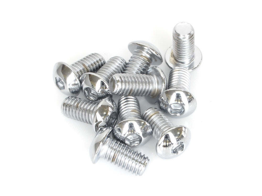 Colony Machine CM-BHC-849 3/8-16 x 3/4" UNC Button Head Allen Bolts Chrome (10 Pack)