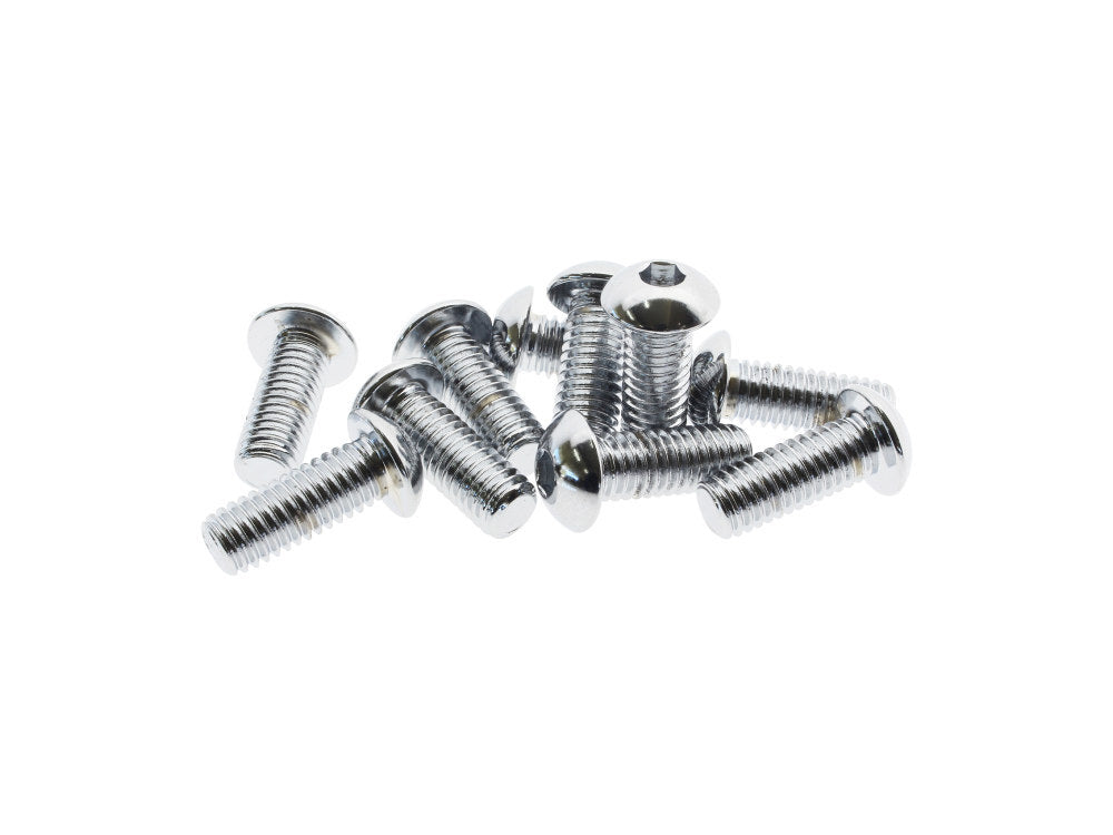 Colony Machine CM-BHC-850 3/8-16 x 1" UNC Button Head Allen Bolts Chrome (10 Pack)