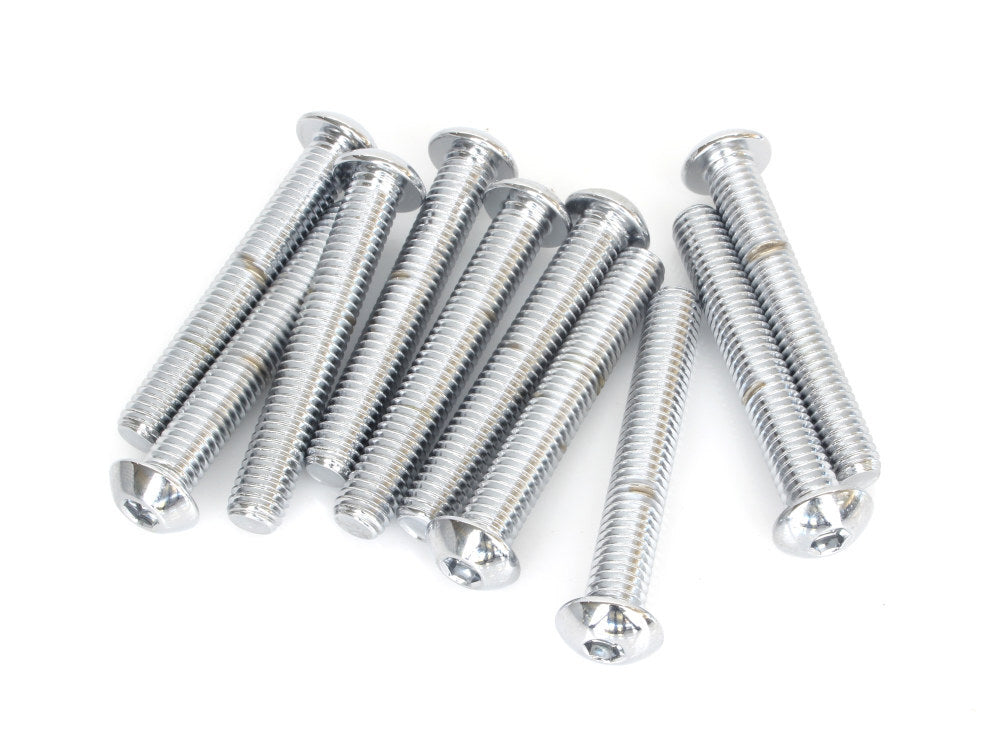 Colony Machine CM-BHC-856 3/8-16 x 2-1/2" UNC Button Head Allen Bolts Chrome (10 Pack)