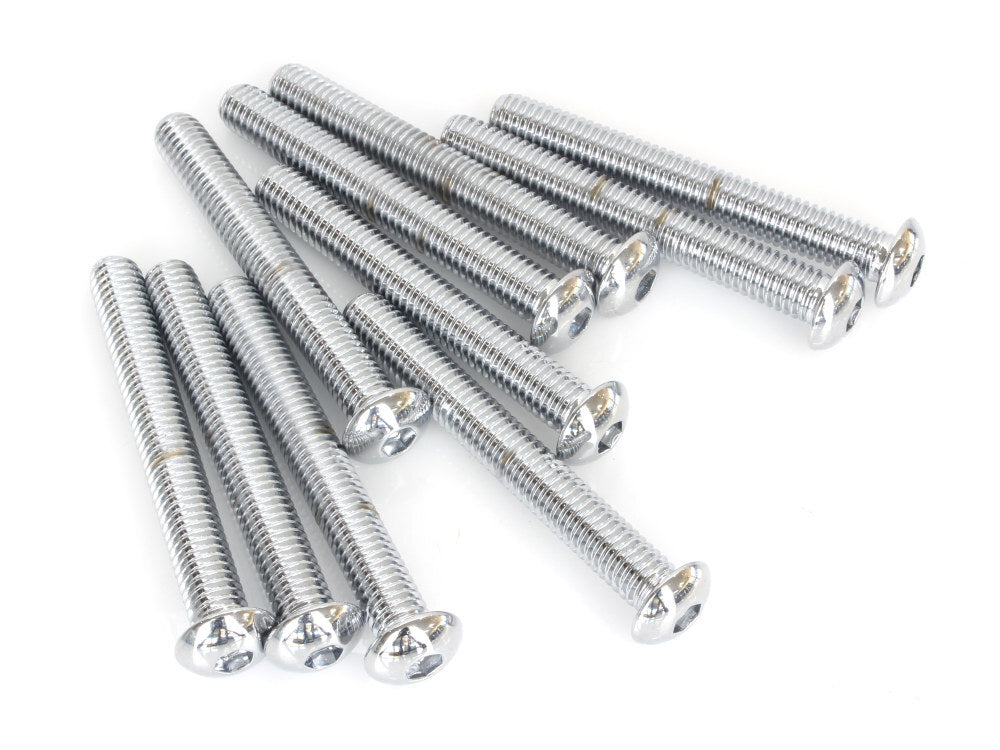 Colony Machine CM-BHC-858 3/8-16 x 3" UNC Button Head Allen Bolts Chrome (10 Pack)