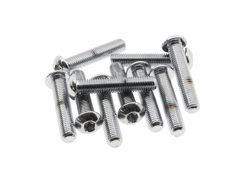 Colony Machine CM-BHC-886 1/4-28 x 1-1/4" UNF Button Head Allen Bolts Chrome (10 Pack)