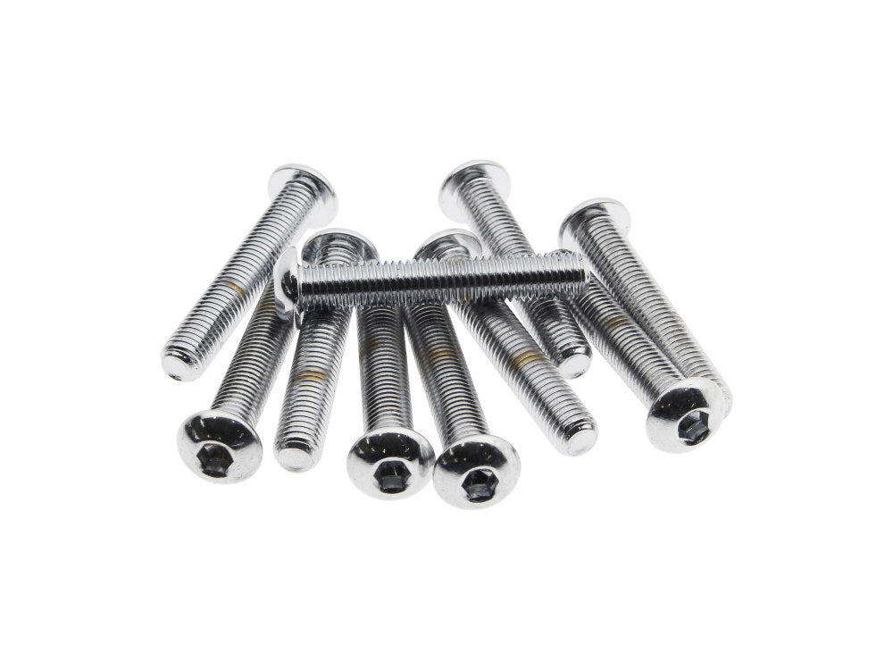 Colony Machine CM-BHC-887 1/4-28 x 1-1/2" UNF Button Head Allen Bolts Chrome (10 Pack)