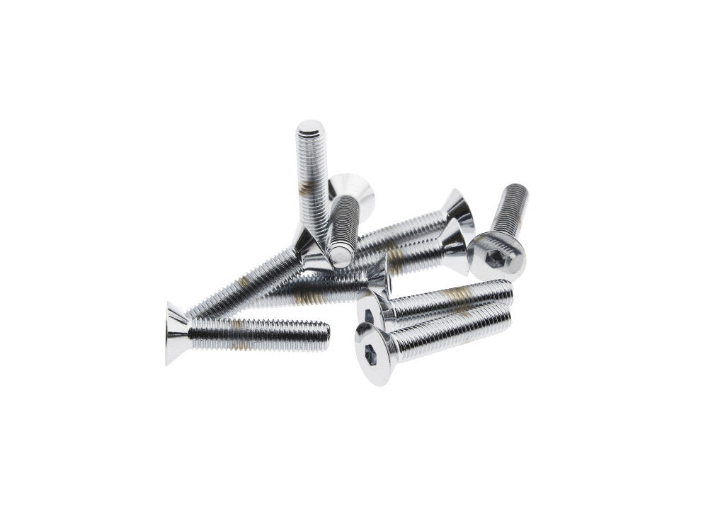 Colony Machine CM-FHS-109 1/4-28 x 1-1/4" UNF Flat Head Allen Bolts Chrome (10 Pack)