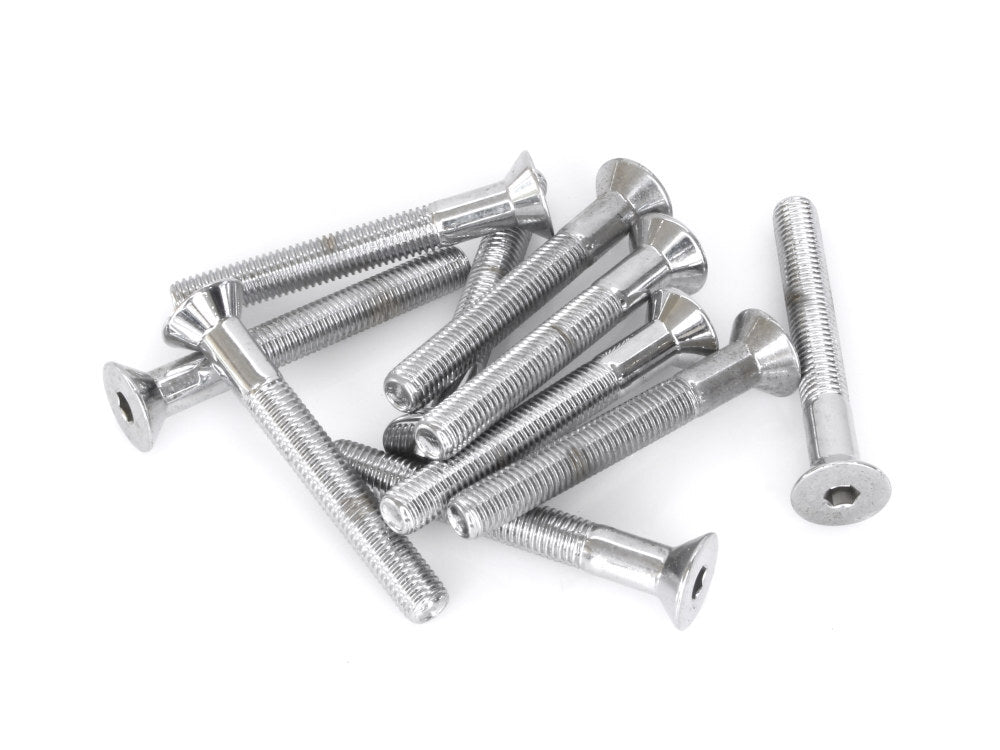 Colony Machine CM-FHS-111 1/4-28 x 2" UNF Flat Head Allen Bolts Chrome (10 Pack)