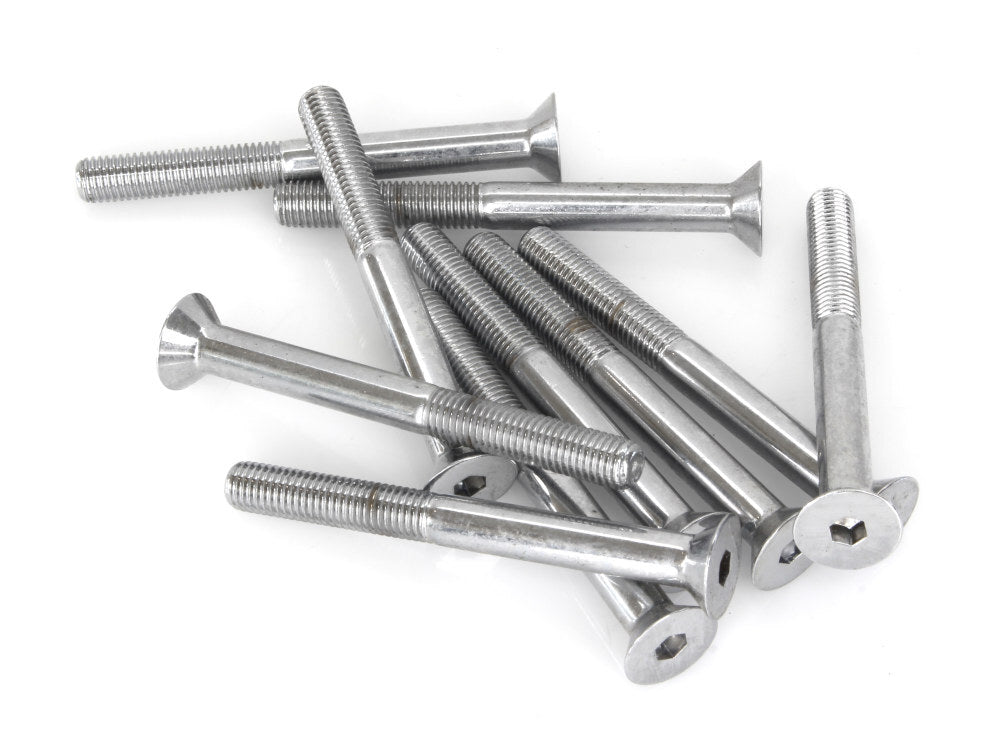 Colony Machine CM-FHS-113 1/4-28 x 2-1/2" UNF Flat Head Allen Bolts Chrome (10 Pack)