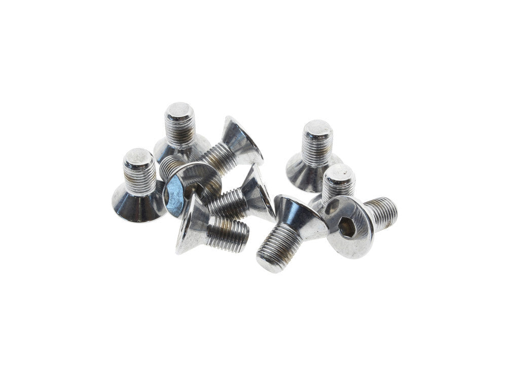 Colony Machine CM-FHS-122 3/8-24 x 3/4" UNF Flat Head Allen Bolts Chrome (10 Pack)