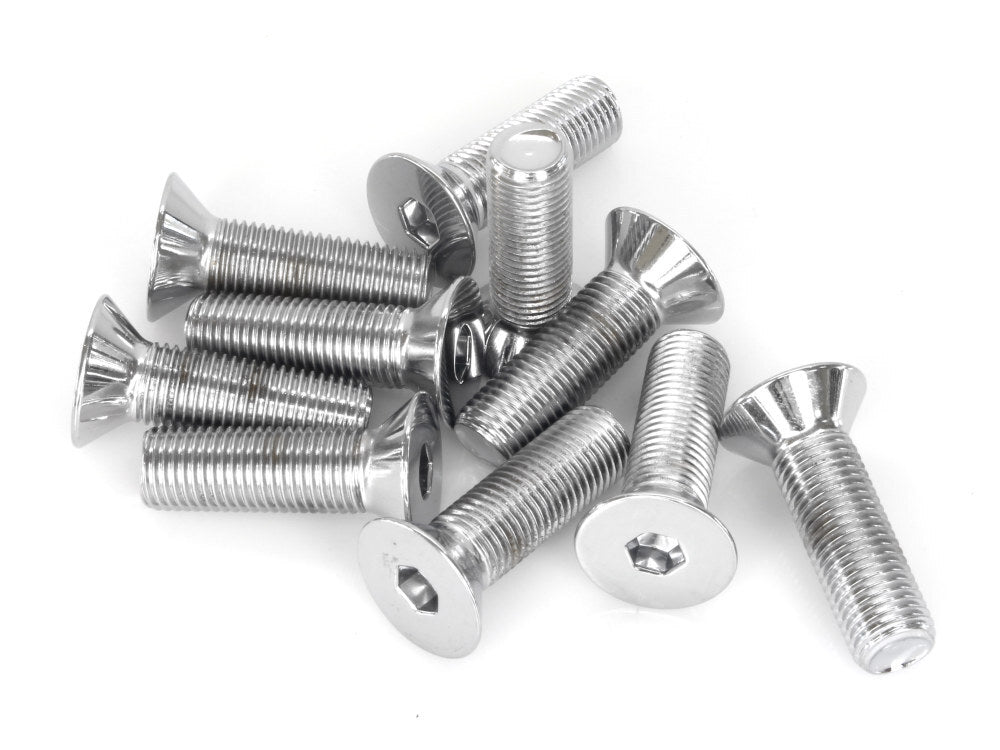 Colony Machine CM-FHS-129 7/16-20 x 1-1/2" UNF Flat Head Allen Bolts Chrome (10 Pack)