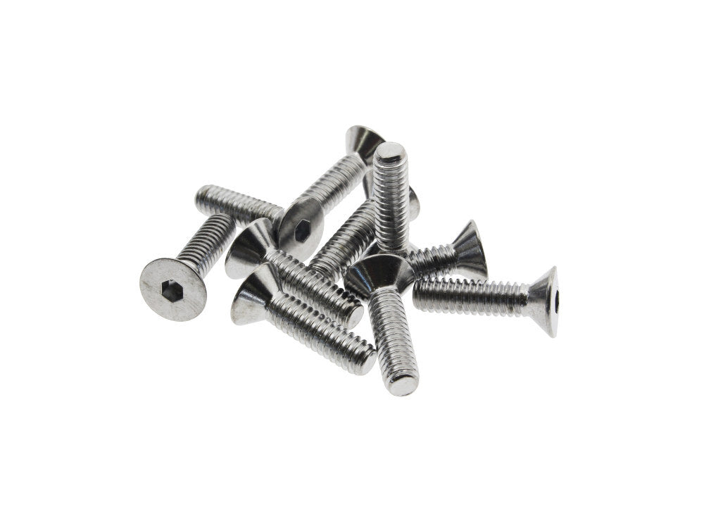 Colony Machine CM-FHS-157 1/4-20 x 1" UNC Flat Head Allen Bolts Chrome (10 Pack)