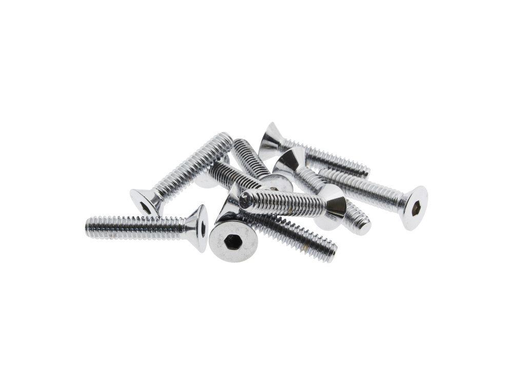 Colony Machine CM-FHS-158 1/4-20 x 1-1/4" UNC Flat Head Allen Bolts Chrome (10 Pack)