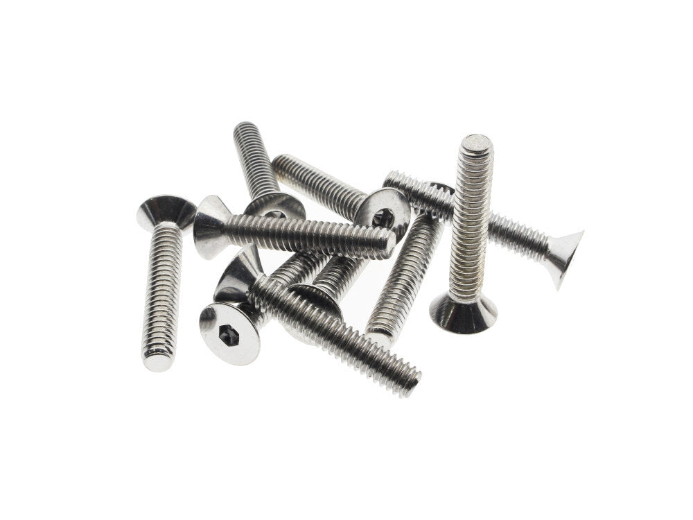 Colony Machine CM-FHS-159 1/4-20 x 1-1/2" UNC Flat Head Allen Bolts Chrome (10 Pack)