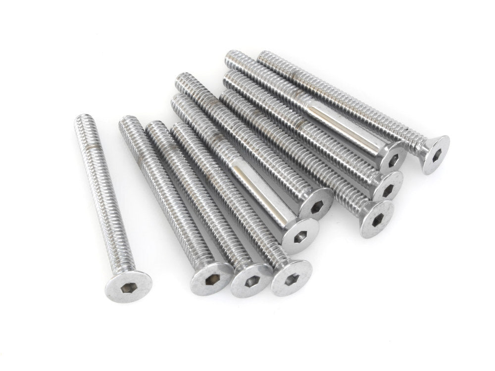 Colony Machine CM-FHS-163 1/4-20 x 2-1/2" UNC Flat Head Allen Bolts Chrome (10 Pack)