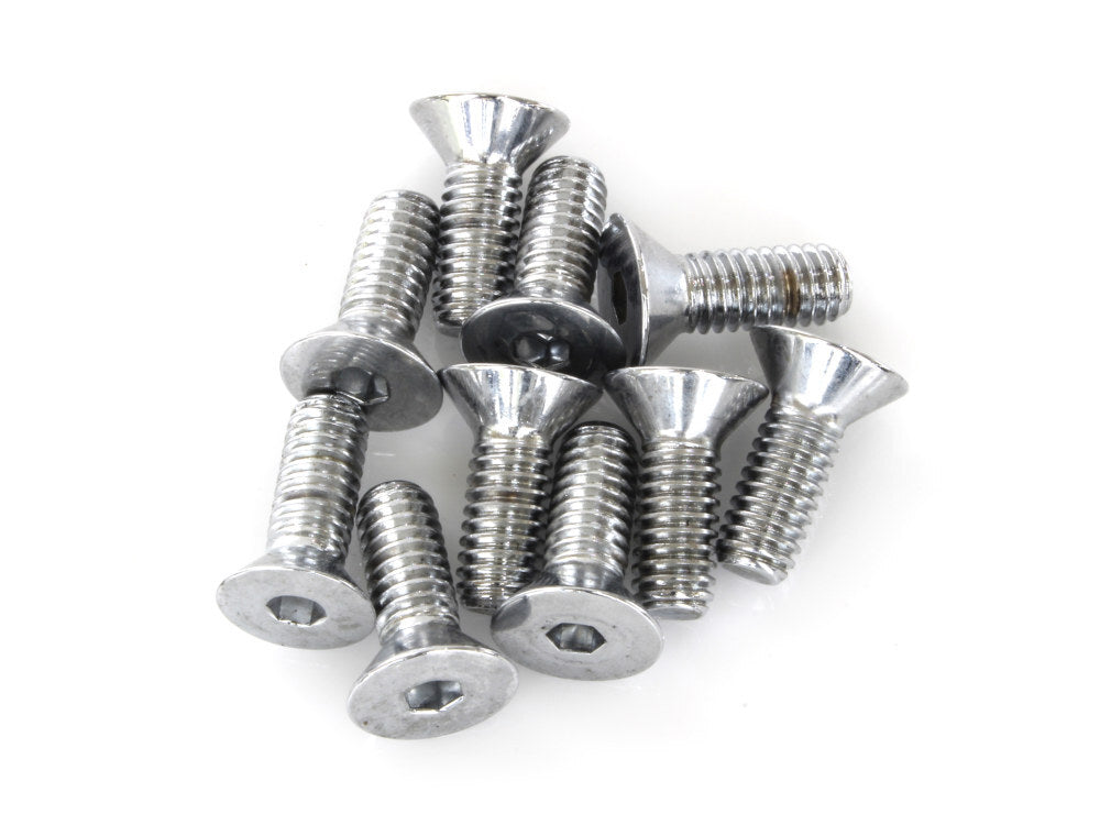 Colony Machine CM-FHS-166 5/16-18 x 7/8" UNC Flat Head Allen Bolts Chrome (10 Pack)