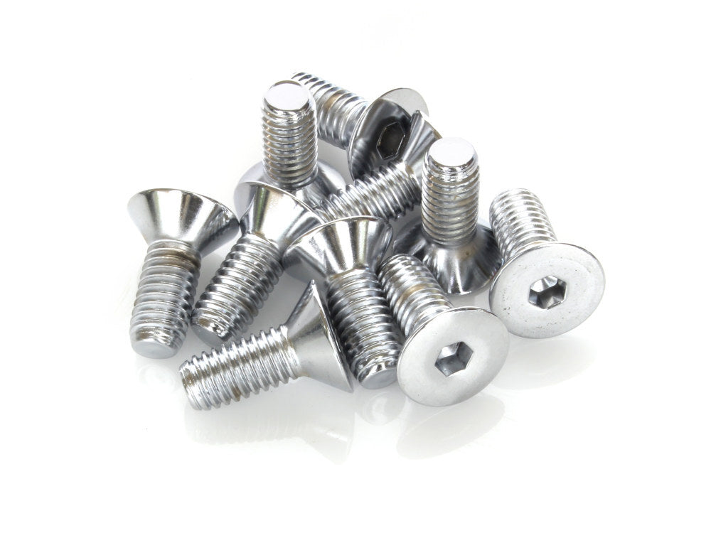 Colony Machine CM-FHS-174 3/8-16 x 1" UNC Flat Head Allen Bolts Chrome (10 Pack)