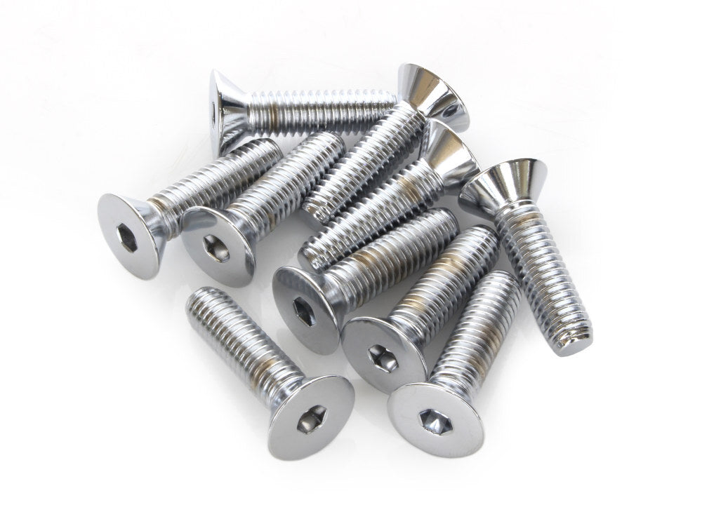 Colony Machine CM-FHS-176 3/8-16 x 1-1/2" UNC Flat Head Allen Bolts Chrome (10 Pack)