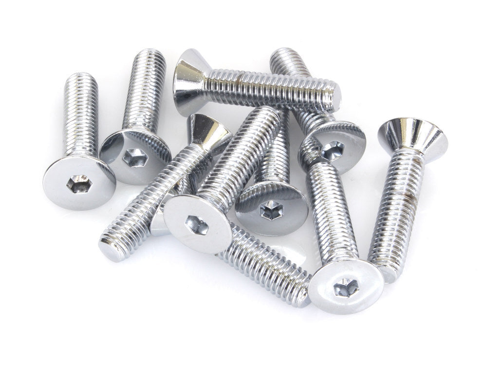 Colony Machine CM-FHS-177 3/8-16 x 1-3/4" UNC Flat Head Allen Bolts Chrome (10 Pack)