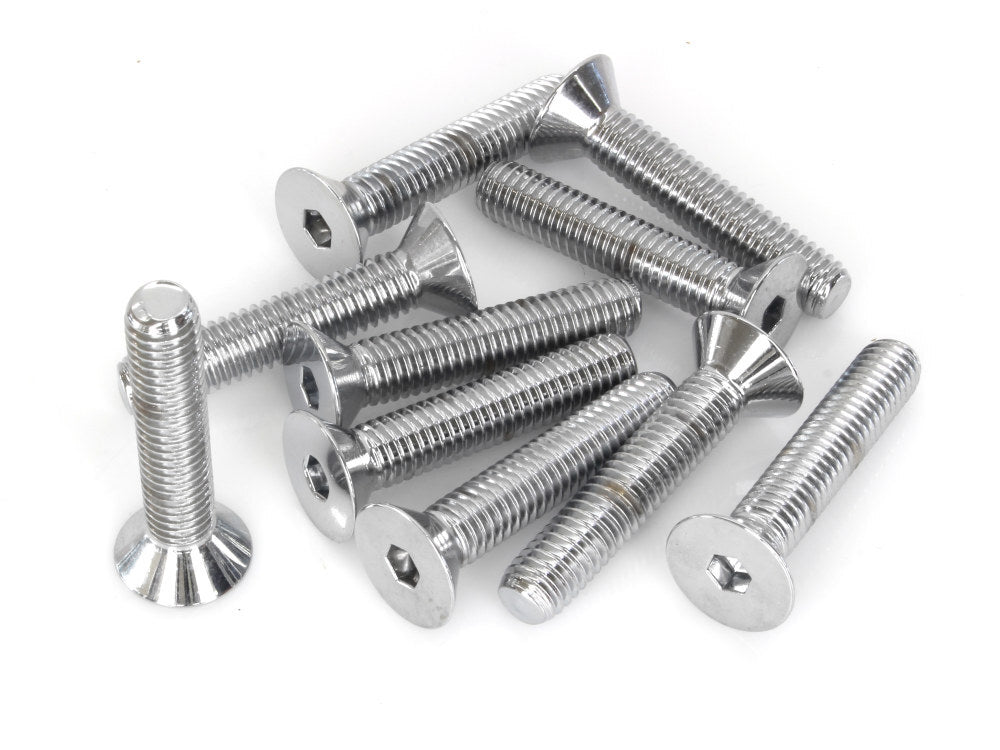 Colony Machine CM-FHS-178 3/8-16 x 2" UNC Flat Head Allen Bolts Chrome (10 Pack)