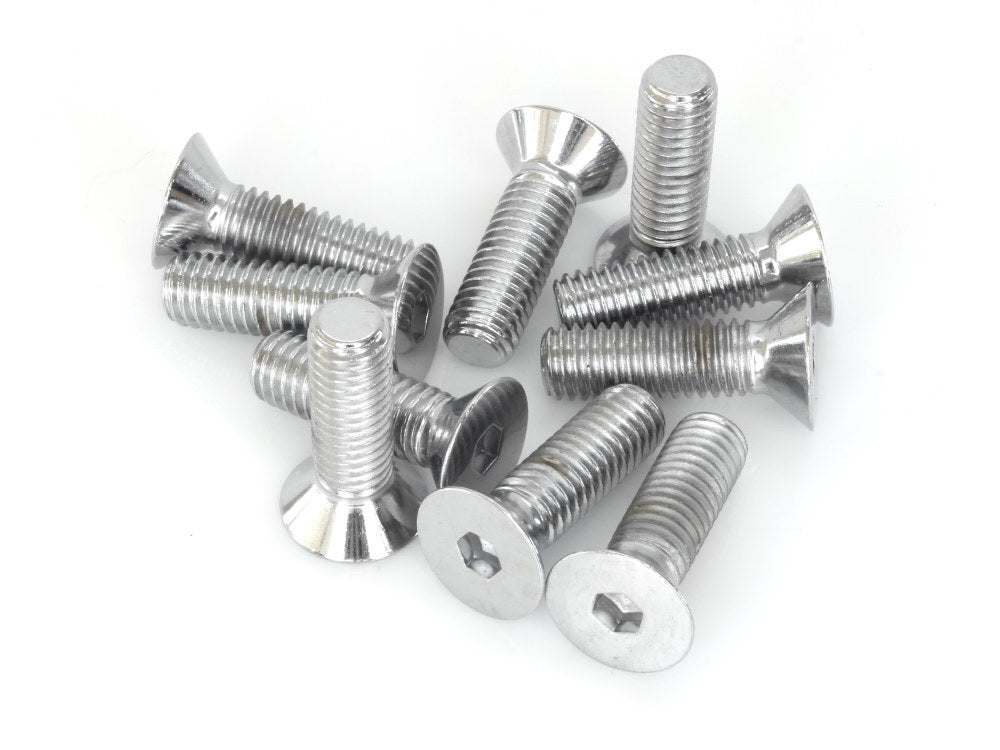 Colony Machine CM-FHS-180 7/16-14 x 1-1/2" UNC Flat Head Allen Bolts Chrome (10 Pack)