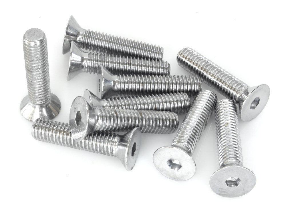 Colony Machine CM-FHS-182 7/16-14 x 2" UNC Flat Head Allen Bolts Chrome (10 Pack)