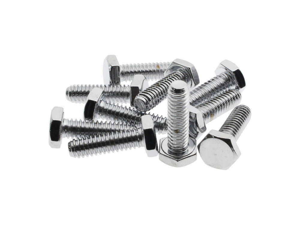 Colony Machine CM-HHC-602 1/4-20 x 7/8" UNC Hex Head Bolts Chrome (10 Pack)