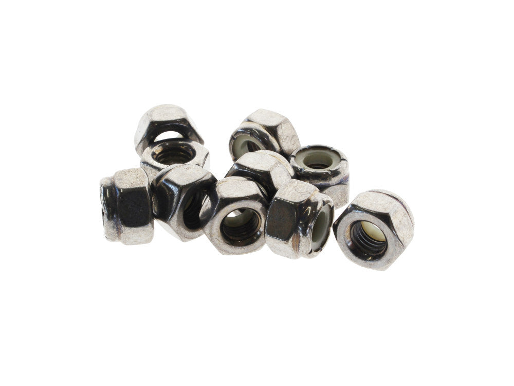 Colony Machine CM-NL-501 1/4-28 UNF Nylon Insert Locknuts Chrome (10 Pack)