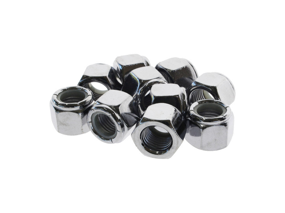 Colony Machine CM-NL-503 3/8-24 UNF Nylon Insert Locknuts Chrome (10 Pack)